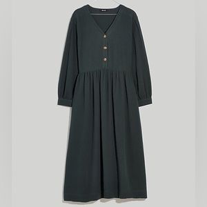 Madewell Petite Lightspun Button-Front Midi Dress